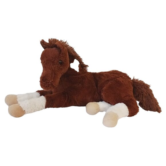 Dan Dee Laying Horse Realistic Plush Stuffed Animal Brown White Patches 20” - Picture 1 of 10